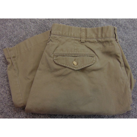 Polo Ralph Lauren Mens 38x30  Khaki Chino Pants Hammond Fit 100% Cotton Pleated - Picture 1 of 11